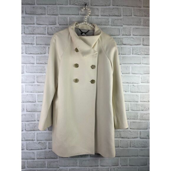 J. Crew Wool Coat Cream Color Double Breasted Size 4 - Picture 9 of 9